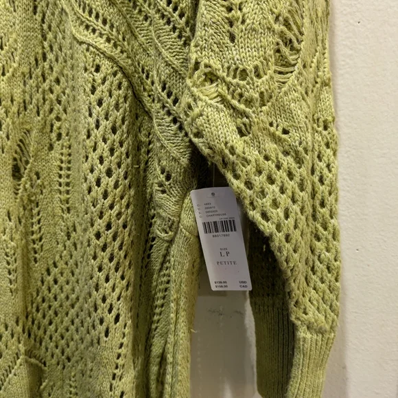 Women's Green Knit Sweater Size Lp - Picture 6 of 12